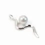 Bélière & serpent, argent 925 rhodié,pour perles semi-percées x 1pc