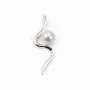 Bélière & serpent, argent 925 rhodié,pour perles semi-percées x 1pc