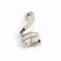 Argent 925  Rhodié Pendentif  barrette semi-perce 19mm x 1pc