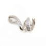 Argent 925  Rhodié Pendentif  barrette semi-perce 19mm x 1pc