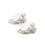 Clip earrings with pad and rings , sterling silver 925 , 8.5mm  x 2pcs 