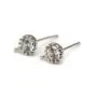 Argent 925 rhodié Clou boucle d'oreille  Oxyde de Zirconium x 2pcs