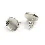 Clous d'oreilles plateau rond pour cabochon 10x14mm en argent 925  x 2pcs