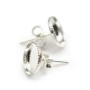 Clous d'oreilles plateau rond pour cabochon 8mm en argent 925  x 2pcs