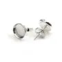 Clous d'oreilles plateau rond pour cabochon 8x10mm en argent 925  x 2pcs