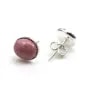 Clous d'oreilles plateau rond pour cabochon 8x10mm en argent 925  x 2pcs