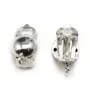 Clip Demi boule avec anneaux 4mm , Argent 925 ,16.5x10mm x  2pcs 