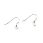 Argent 925 Crochet boucle D'oreille avec une boule x 2 st