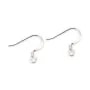 Rhodium 925 sterling silver spring earwires 15mm x 4pcs