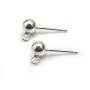 Clous d'oreilles boule 5mm argent 925 x 2pcs