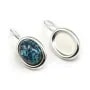 Earrings threadse  with the  cabochon, Sterling Silver 925 , 10x14mm  x 2pcs 