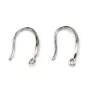 Argent  925 rhodie Crochet boucle D'oreilles dos épais 9x15mmX 2pcs