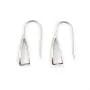 Crochet d'oreilles & attache pendentif ,argent 925 rhodié ,22mm x 2pcs