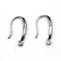 Crochets D'oreilles dos épais+ Oxyde de Zirconium Argent  925 Rhodié  x 2pcs
