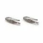 Crochets D'oreilles dos épais+ Oxyde de Zirconium Argent  925 Rhodié  x 2pcs