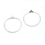 Argent 925 créoles à décorer 40 mm  x 2pcs
