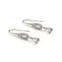Argent  925 Rhodié Crochet boucle  D'oreille & Zirconium 32x9mm x 2pcs
