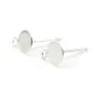 Flat ear studs with ring 925  6mm  x 2pcs