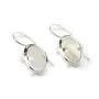 Dormeuse avec le cabochon serti , Argent 925 ,13x18mm x  2pcs 