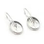 Dormeuse avec le cabochon serti , Argent 925 ,13x18mm x  2pcs 