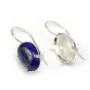 Dormeuse avec le cabochon serti , Argent 925 ,13x18mm x  2pcs 
