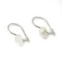 Crochets d'oreilles disque , argent 925 ,7.7x19mm x  2pcs 