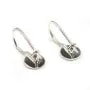 Crochets d'oreilles disque , argent 925 ,7.7x19mm x  2pcs 