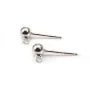 Clous d'oreilles boule 3 mm en Argent 925 x2 