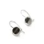 Crochet d'oreille en argent 925, porte cabochon 8mm x 2pcs