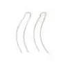 Clou d'oreille pendant avec chaîne, en argent 925 rhodié, 40mm x 2pcs