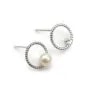 Clou d'oreille avec anneau, en argent 925 rhodié, 12mm x 2pcs