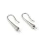 Argent 925 Rhodié Clou boucle D'oreille en coupelle x 2pcs