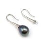 Argent 925 Rhodié Clou boucle D'oreille en coupelle x 2pcs