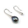 Sterling Silver 925 Rhodium  Earwires half-drilled  x 2pcs
