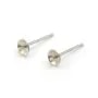 Earstuds for  Sterling half-drilled pearls, 925 Silver  3mm  x 4 pcs