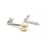 Clou d'oreille argent 925 rhodié zirconium, 4x17mm, coupelle 2.5x3mm x 2pcs