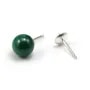 Clous D'oreilles pour perles semi-percées, Argent 925 6mm  X4 pcs 