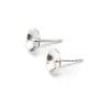 Earwires for half-drilled pearls, 925 Sterling Silver 8mm x 4 pcs