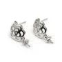 Clou d'oreille fleur, 9x12mm, coupelle 4mm x 2pcs