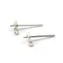 Ear clutches for half-drilled pearls with ring, Sterling Silver 925  4mm  x 2pcs 
