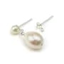 Clous D'oreilles pour perles semi-percées avec anneaux , Argent 925 4mmX  2pcs 