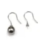 Earwires for half-drilled pearls, 925 Sterling Silver  22mm x 2pcs