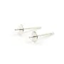 Clous d'oreilles rond plat en argent 925 4mm x 4pcs