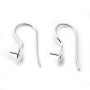 Crochets d'oreille en argent 925, avec coupelle, 21 * 9mm  x 2pcs