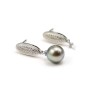 Argent 925 rhodié Clou d'oreille x 4 pcs