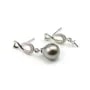 Clous d'oreilles l'infini avec oxyde de zirconium argent 925  rhodié 6.5x15mm x 2pcs