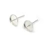 Earwires for half-drilled pearls, 925 Sterling Silver 9mm for pearl  x 2pcs