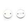 Breloque médaille à graver en argent 925 8mm x 1pc