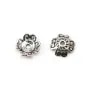 Coupelle en forme de fleur en argent 925 vieilli 10mm x 4pcs