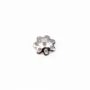 Coupelle en Fleur Argent 925 Rhodié 6mm x 10pcs